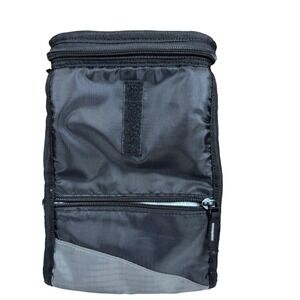Arctic Zone Insulated Lunch Bag Black Gray Vertical Zippered Pouch 10004630‎